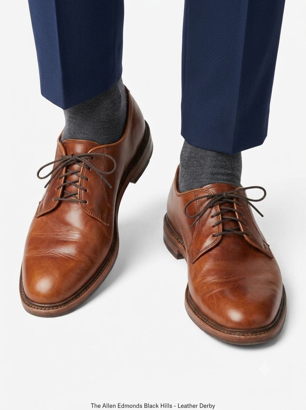 Allen Edmonds Black Hills Derby Shoes Men’s US 11D Brown Leather Lug Sole 2995